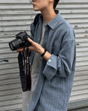 Ruff pattern striped shirt