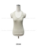 Moni mother of pearl button halter sleeveless
