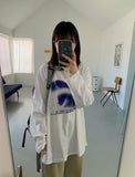 [unisex] Shimoko Spray Printing Long Sleeve Over Tee