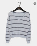 Moem Zen Stripe V-Neck Knit