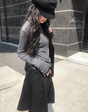 [1+1][MADE] Border Layered Tencel Long Sleeve T-shirt