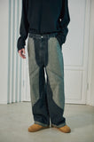 Layer Wide Denim Pants