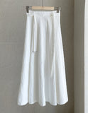 Kelly Flare Banding Long Skirt (Belt Set)