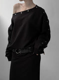 Tote Snap One-Shoulder Sweatshirt