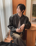 The Non Washed Stand Collar Leather Jacket