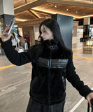 Trimmed Fur Leather Mustang + Knit