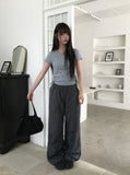 [A/M]Miran Nylon String Pintuck Wide Pants
