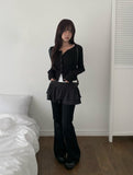 Lumpy Rib Round Slim Fit Long Sleeve Cardigan