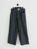 S/S wide fit indigo linen denim jeans
