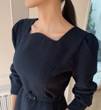 Minoa tweed belt blouse