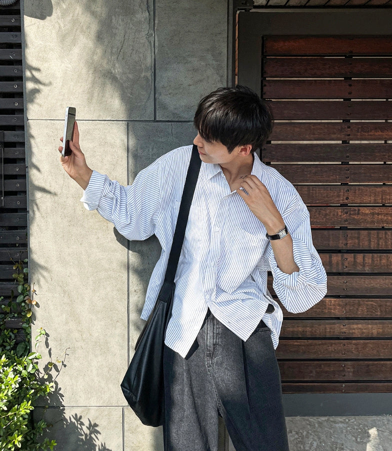 【COSYHARU】Striped cropped coverall COSYHARU (コシハル) - ストライプクロップドカバーオール