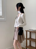 [Scarf Set] Fescal Choker U-neck Long Sleeve T-shirt