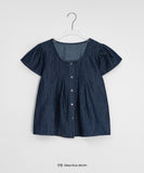 Gelter Summer Raw Denim Short Sleeve Blouse