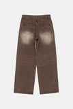 Latte washed regular denim pants