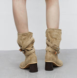 Ritina Buckle Suede Boots