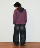 PIGMENT STRIPE MIXED ZIP UP HOODIE