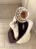 Length cable V-neck loose fit long long sleeve knit