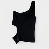 Shabu One-Shoulder Slit Sleeveless