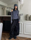 Vintz three-pin tuck balloon wide cotton pants