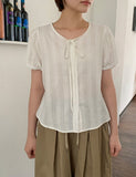 Buell Ribbon Short Sleeve Blouse