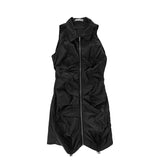 Shirring Zip Sleeveless Dress