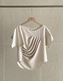 Clove Shirring Short Sleeve Tee Blouse