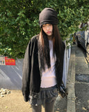 Luken Semi-Crop Washed Collar Jacket
