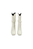 shirring platform midi boots