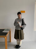 Lissu Pintuck Cotton Midi Skirt