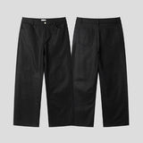 Canto Coated Black Denim Wide Pants