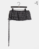 Ethan Check Layered Mini Wrap Skirt