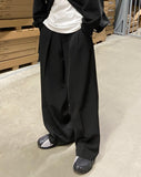 Fancy wide pintuck slacks trouser