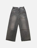 Back pocket wide denim pants