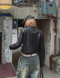 Saika Suede Cropped Rider Jacket
