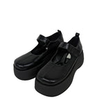 6cm Round Platform Sole Mary Jane Loafers