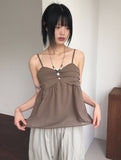[MADE] Ferran chiffon shirring button sleeveless blouse