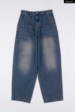Binen teen brush balloon denim pants
