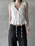 Punching Lace Frill Sleeveless