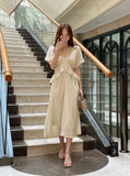 Seine V-neck Peplum Flare Chiffon One Piece