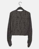 Kakon Damage Interseasonal Shirring Round Long Sleeve T-Shirt