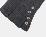 Woody wood button knit leg warmers