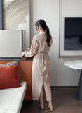 Rislow Collar Shirt Wrap Dress