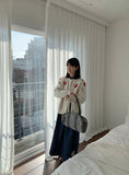 Gella flower embroidery knit cardigan