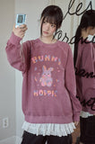 Pastel Bunny Raglan Pigment Sweatshirt