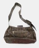 Vintage Leather Wide Strap Crossbody Bag