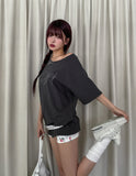 Star fairy boat-neck cut short sleeves