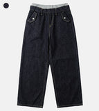 Band-layered low denim pants