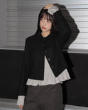 [MADE] Sae Basic Peach Fuzz Cut Collar Short Jacket