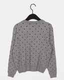 Hepo Dot Round Knit Cardigan