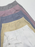 Pastel one-tuck wide slacks